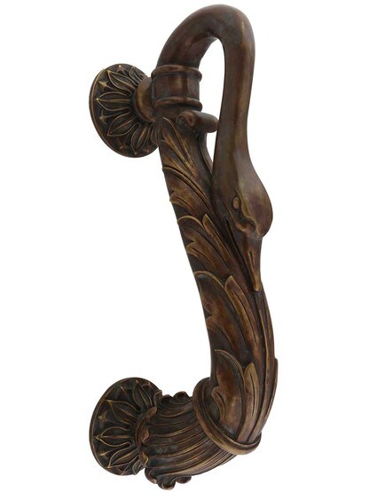 Swan Pull - 9 inch Center-to-Center in Monticello Brass.